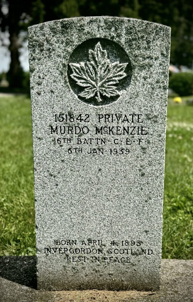 Murdo MacKenzie, Gravestone