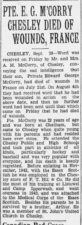 Edward McCory Obit.